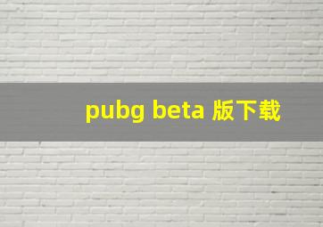 pubg beta 版下载